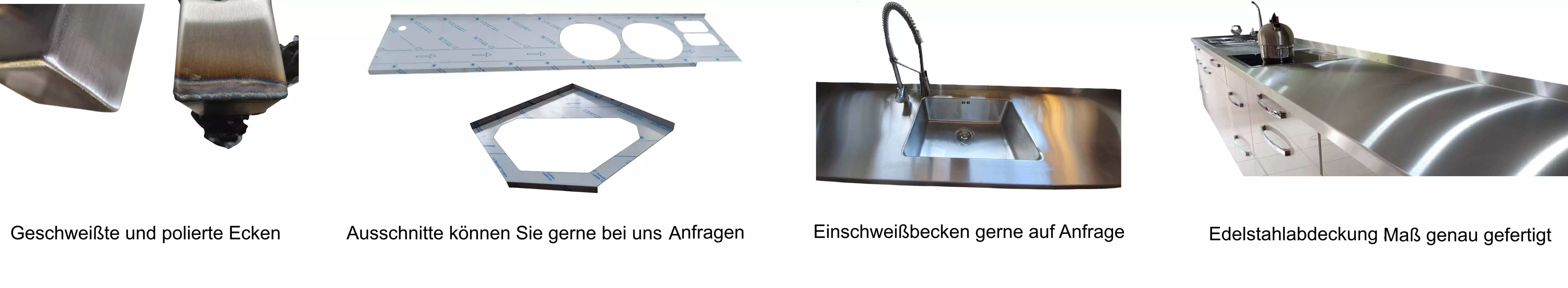Edelstahl Küchenarbeitsplatte Maß genau bestellen